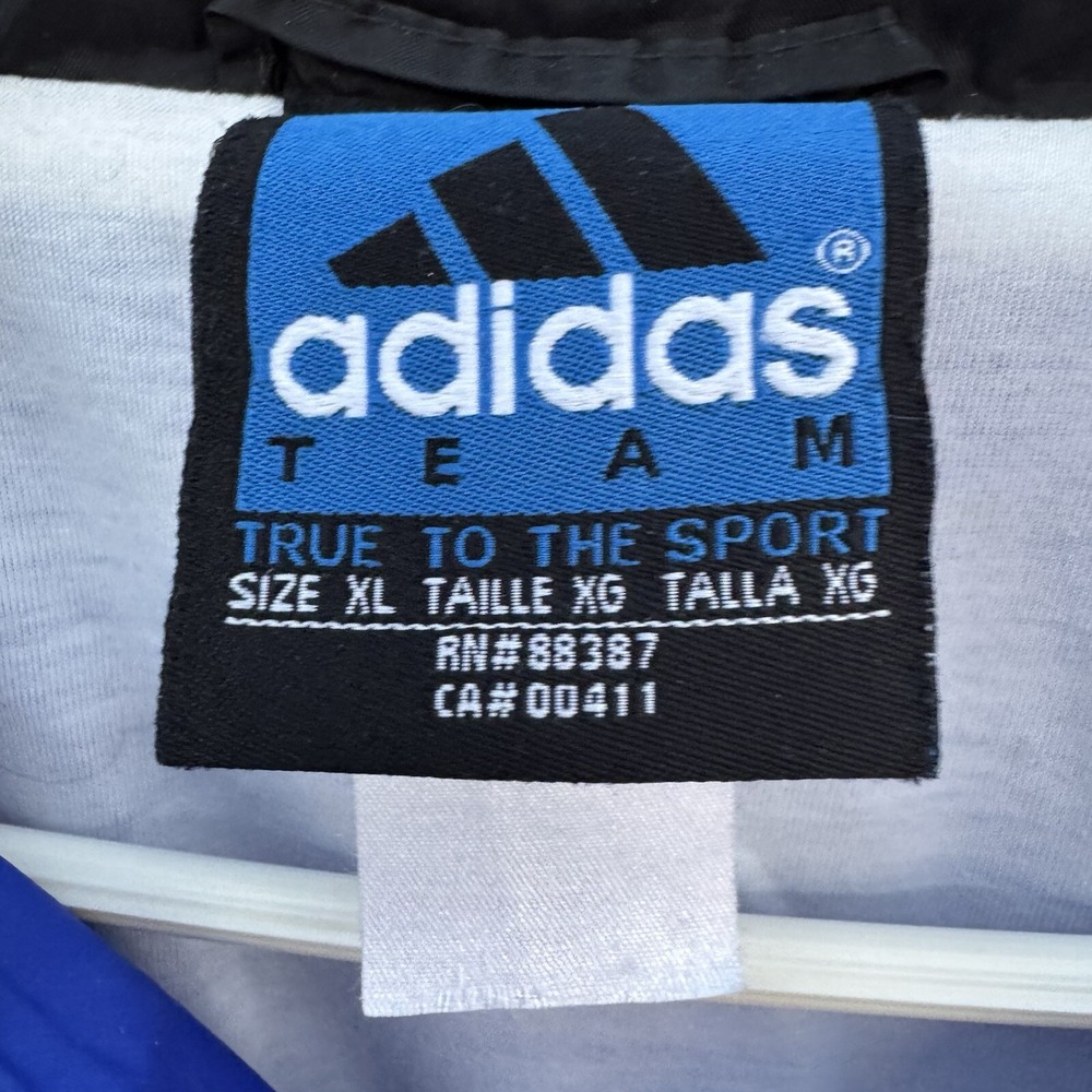 Size XL - vtg adidas mens Warm up jacket three stripe Vguc - Picture 3 of 6